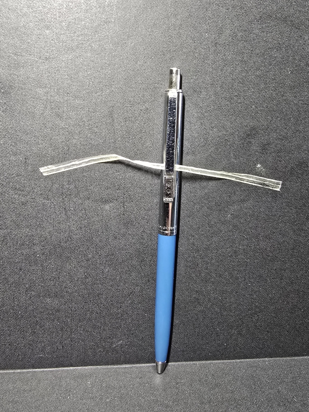 Vintage Paper Mate Ballpoint Pen Blue Chrome Double Heart Logo Retractable